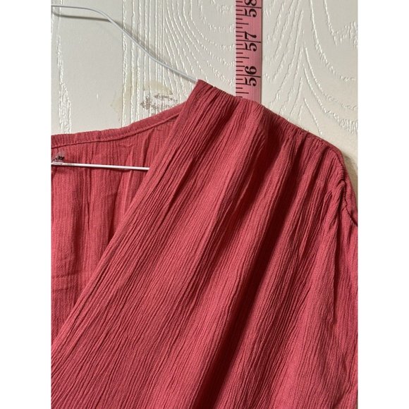 Elan NWT Wrap Sleeveless Maxi Cover Up Textured V-neck Dress‎ Solid Rose Pink S - Picture 4 of 6